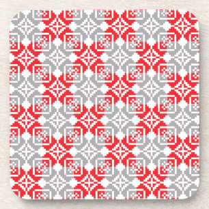 Latvian Morning SUN geometric pattern VI Coaster