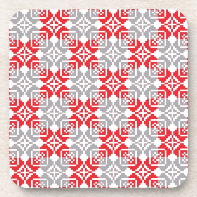 Latvian Morning SUN geometric pattern VI Coaster (Front)