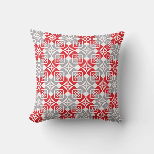Latvian Morning SUN geometric pattern VI Cushion (Front)