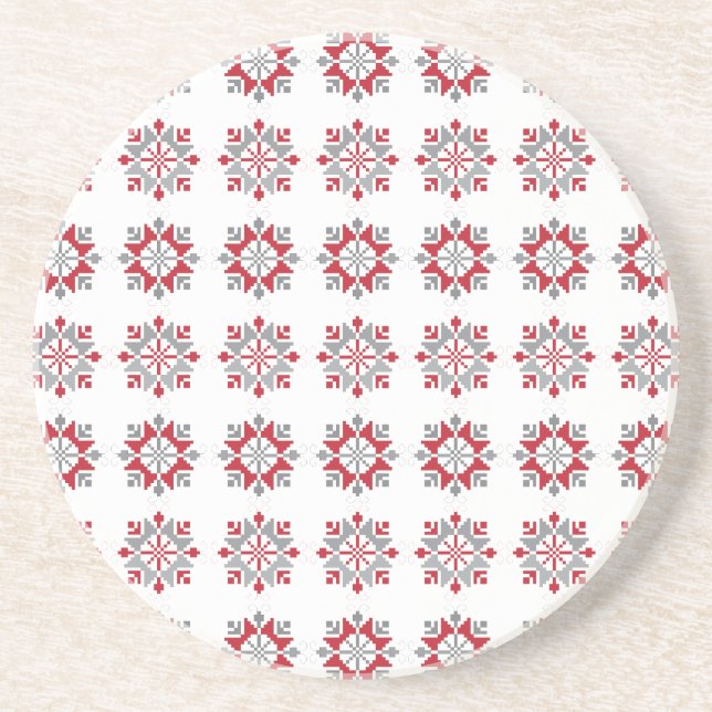 Latvian Morning SUN geometric pattern VII Coaster (Front)