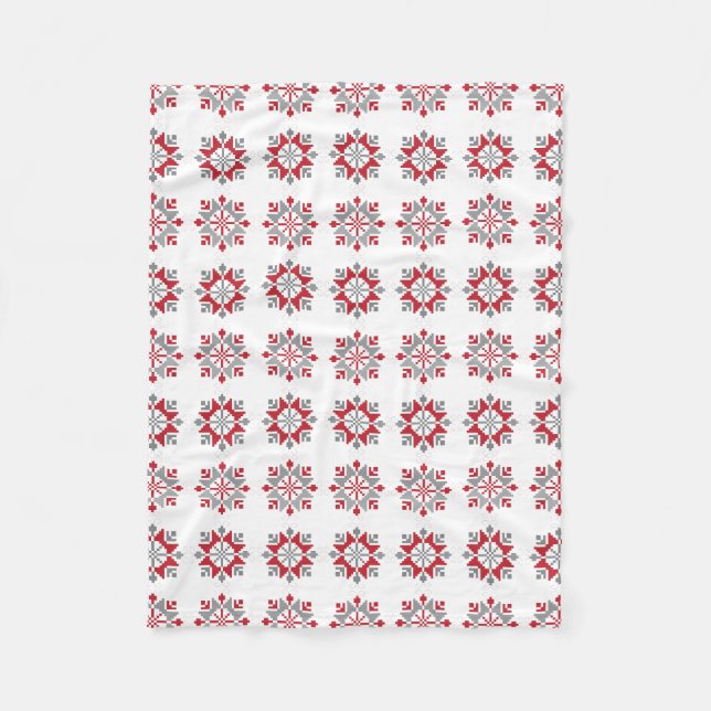 Latvian Morning SUN geometric pattern VII Fleece Blanket (Front)