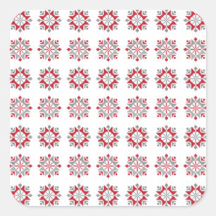 Latvian Morning SUN geometric pattern VII Square Sticker