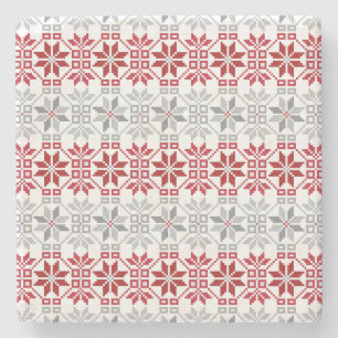 Latvian Morning SUN geometric pattern VIII Stone Coaster