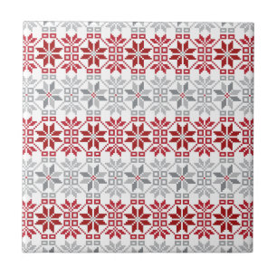 Latvian Morning SUN geometric pattern VIII Tile