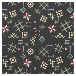 Latvian Pagan Symbols of Luck and Prosperity Fabric