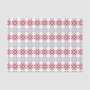 Latvian red and grey geometric Moon cross Tissue Paper
