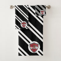 Latvian shield flag-coat arms bath towel set
