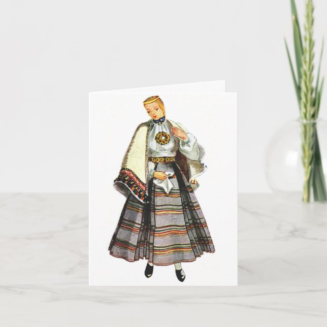 Latvian traditional costume greeting cards (Front)