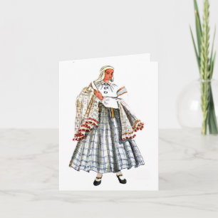 Latvian traditional folk costume card