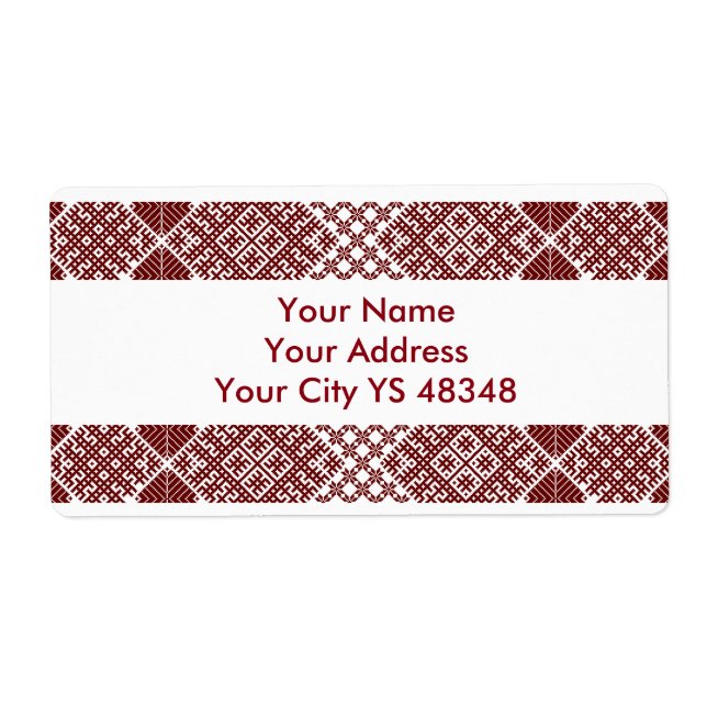 Latvian traditional Lielvarde belt motif design (Front)