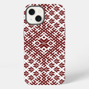 Latvian traditional red design iPhone 13 case