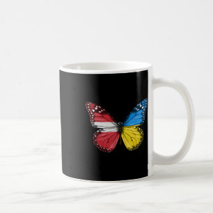 Latvian Ukrainian Flag Butterfly Latvia Ukraine Coffee Mug