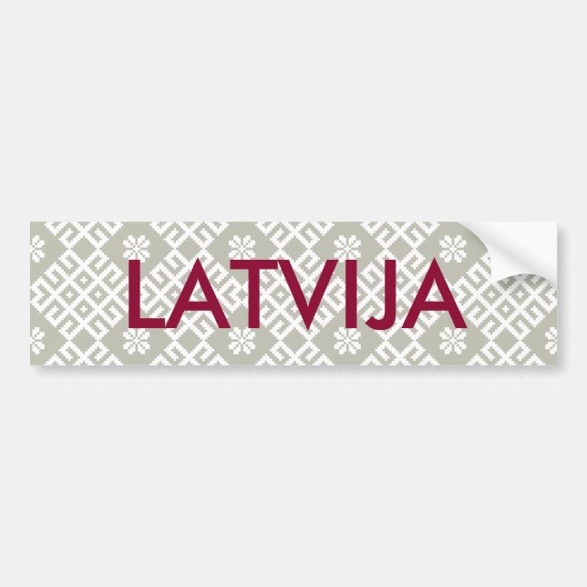 Latvija Latvian traditional pattern Bumper Sticker (Front)