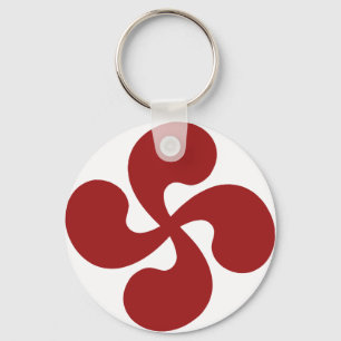 Lauburu Red Basque Cross Key Ring