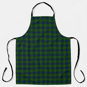 Lauder tartan blue green plaid apron