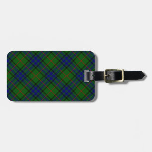 Lauder tartan blue green plaid luggage tag
