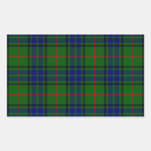 Lauder tartan blue green plaid rectangular sticker