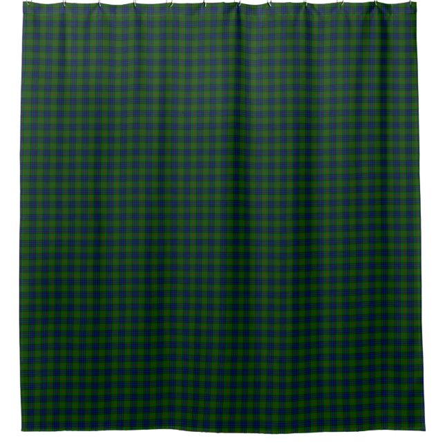 Lauder tartan blue green plaid shower curtain (Front)