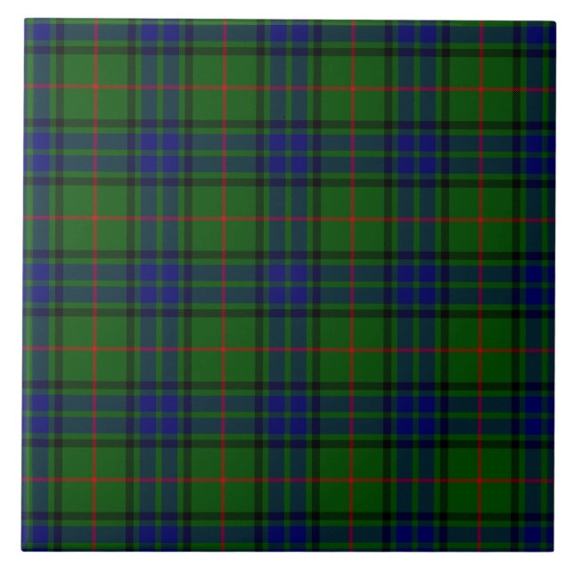 Lauder tartan blue green plaid tile (Front)