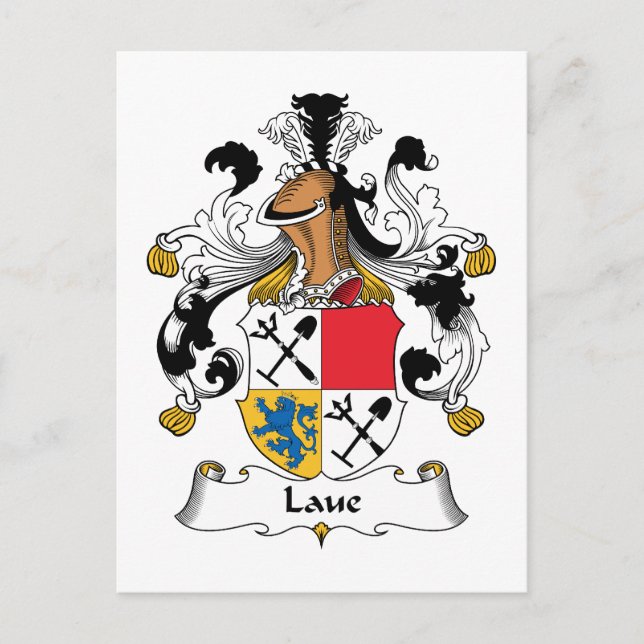 Laue Family Crest Postcard (Front)