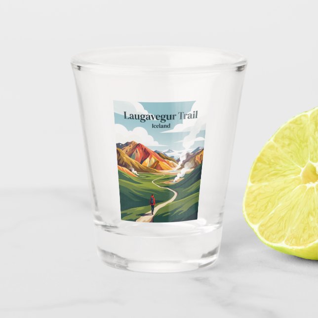 Laugavegur Trail Iceland Shot Glass (Front)