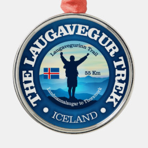 Laugavegur Trek (hiking) Metal Tree Decoration