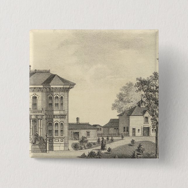 Laugenour residence, Woodland 15 Cm Square Badge (Front)