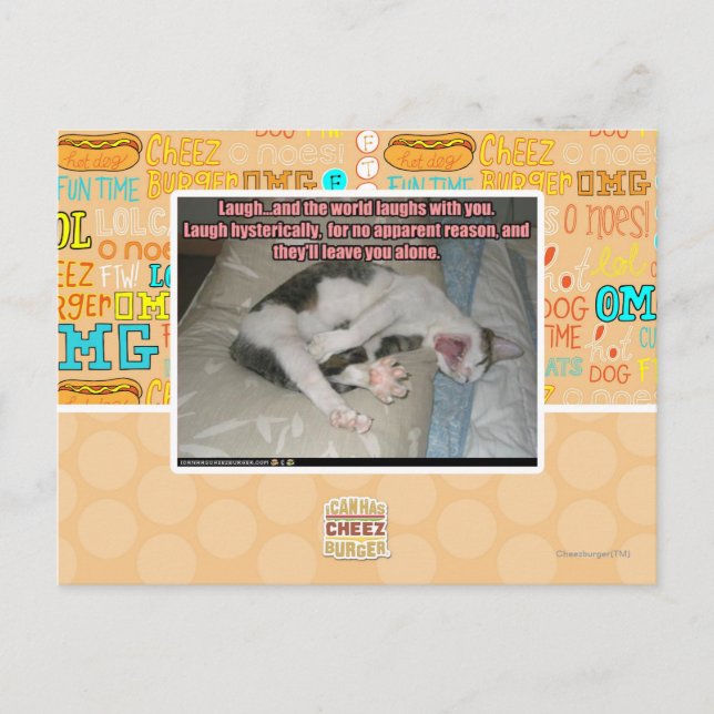 Laugh and the world laughs with you postcard (Front)