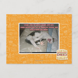 Laugh and the world laughs with you postcard