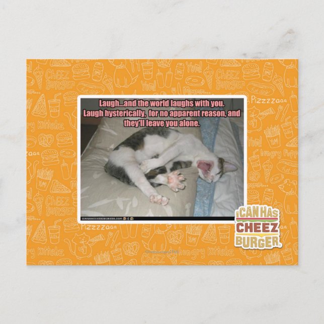 Laugh and the world laughs with you postcard (Front)
