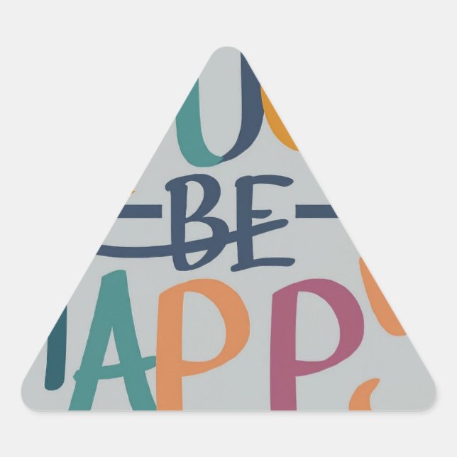 Laugh be happy triangle sticker (Front)