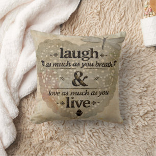 Laugh Breathe Love Live Home Decor Cushion