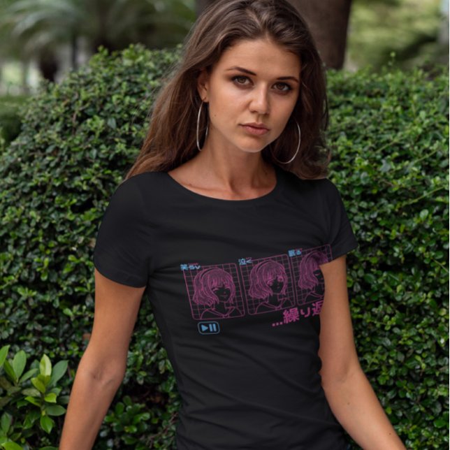 Laugh Cry Sleep Anime Girl  T-Shirt (Creator Uploaded)