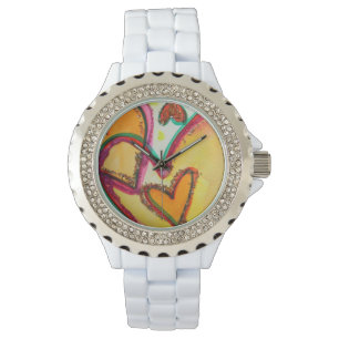 Laugh Hearts Connect Colourful Art Custom Watch