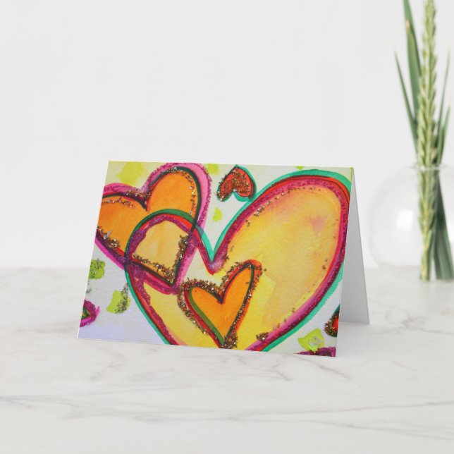 Laugh Hearts Connect Greeting Cards or Note Cards (Front)