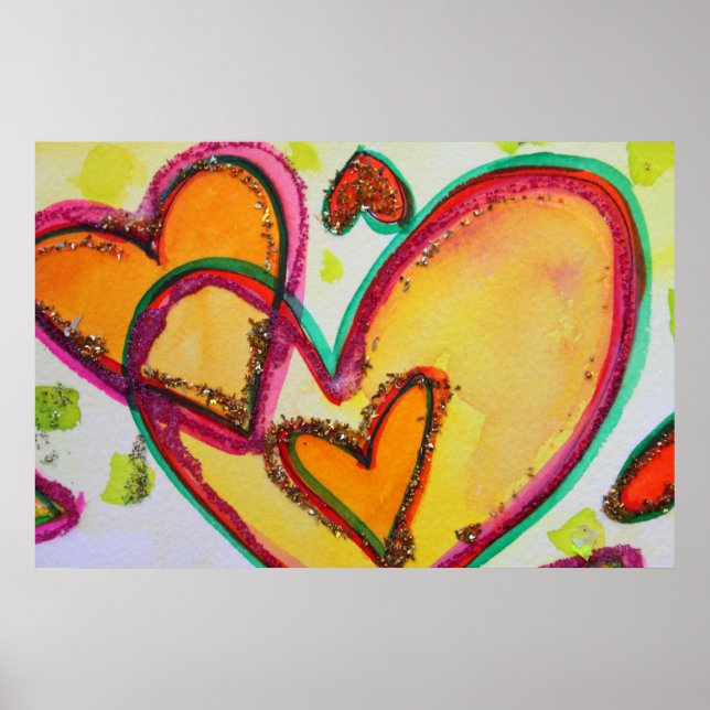 Laugh Hearts Connect Painting Art Poster Print (Front)