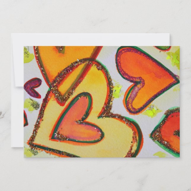 Laugh Hearts Crossing Custom Invitation or  Invite (Front)