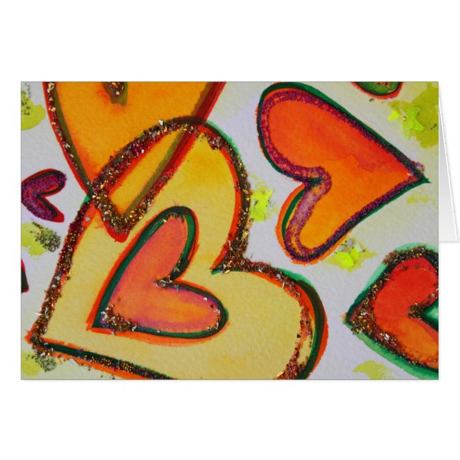 Laugh Hearts Crossing Greeting Cards and Note Card (Front Horizontal)