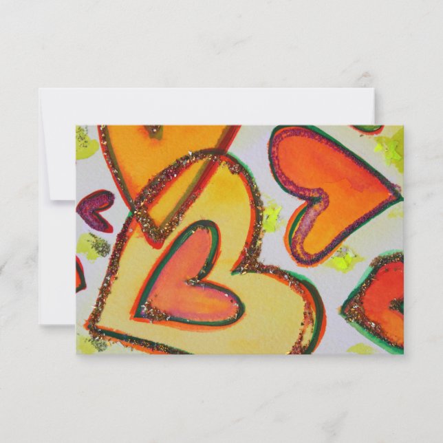 Laugh Hearts Crossing Small Invitations or Invites (Front)