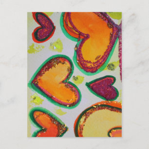 Laugh Hearts Pink Bliss Postcard