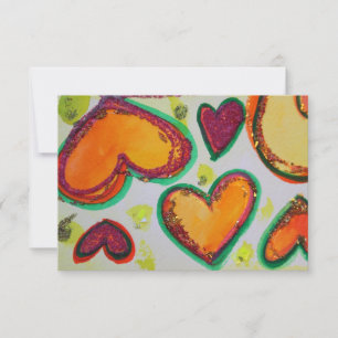 Laugh Hearts Pink Bliss Small Invitations