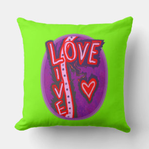 Laugh, Live Love topography Throw Pillow