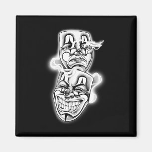 Laugh Now Cry Later Chicano Tattoo Flash  Magnet