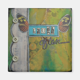 "Laugh Often" Art Magnet by Nancy Lefko
