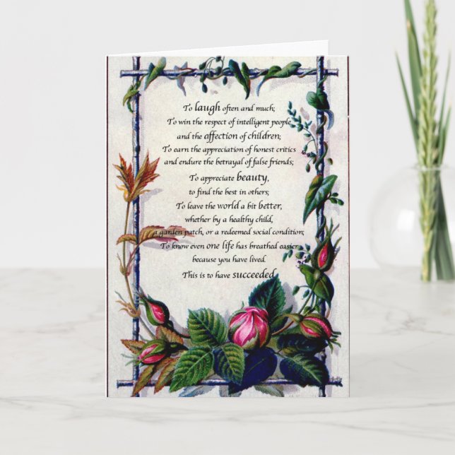 "Laugh often" Emerson Card (Front)