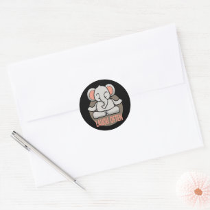 Laugh often Kawaii baby elephant doing yoga poses Classic Round Sticker