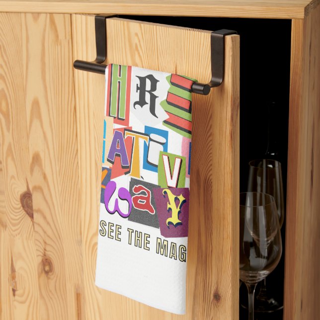 Laugh Often – Positive Typography Quote Design 1 Tea Towel (Thirds Fold)