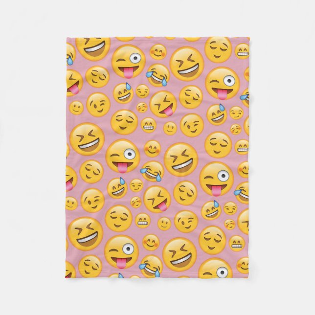 Laugh Out Loud (lol) Emoji Pattern Fleece Blanket (Front)