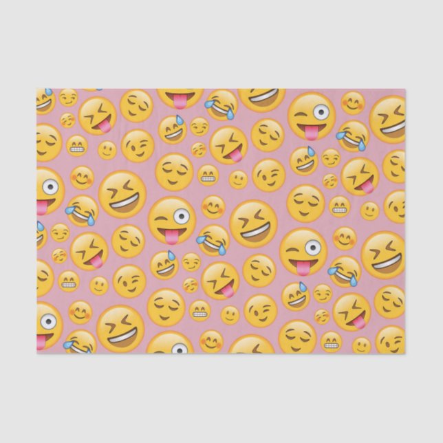 Laugh Out Loud (lol) Emoji Pattern Tissue Paper (Front)