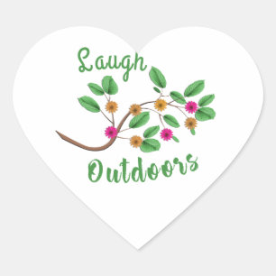Laugh Outdoors Heart Sticker